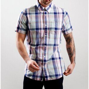 Barbour Nickwell Tailored Button Shirt Check Sky ( M )